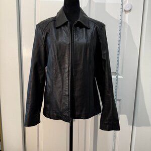 Vintage Sonoma Lambskin Leather Black Moto Zip Jacket Gorgeous & Butter Soft